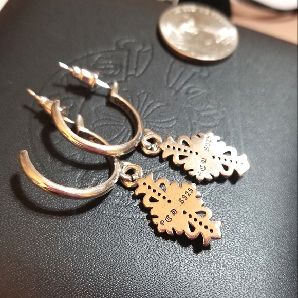 NEW Chrome Hearts 925 Sterling Cross Earrings - Picture 4 of 6